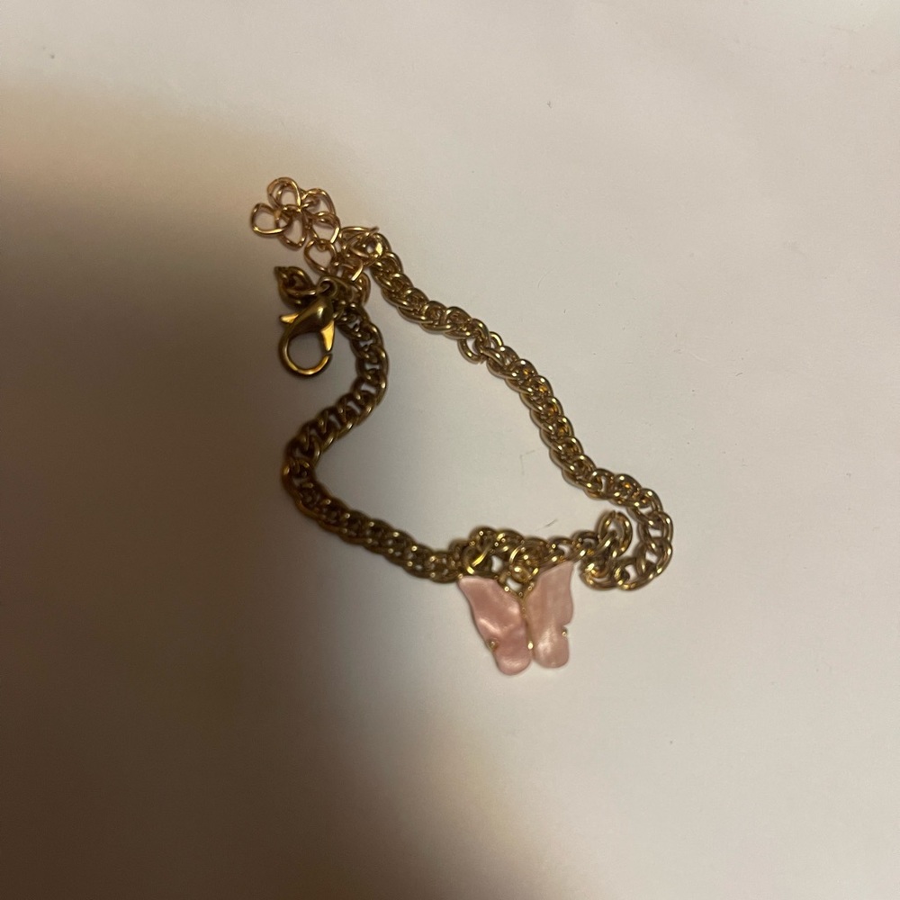 Light pink butterfly anklet